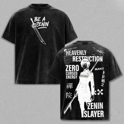 Jujutsu Kaisen Zenin Maki Washed Oversized Tee